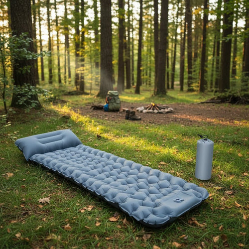 AirTrek Mat - Inflatable camping mattress with foot pump & ergonomic design