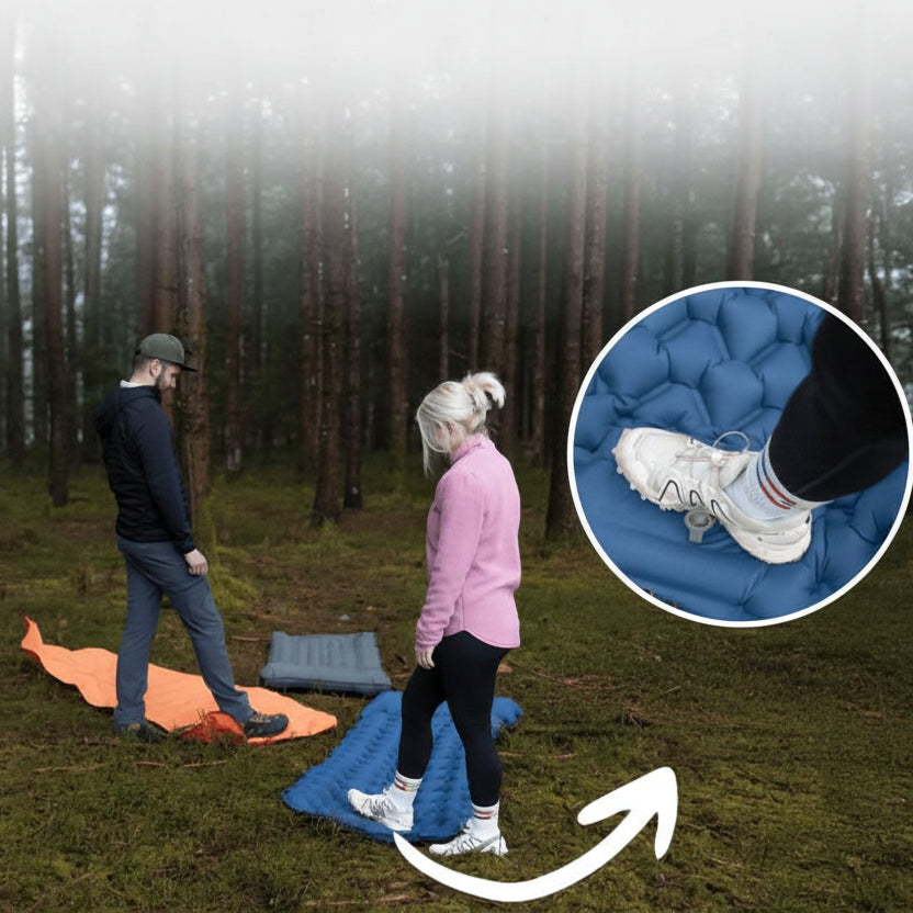 AirTrek Mat - Inflatable camping mattress with foot pump & ergonomic design