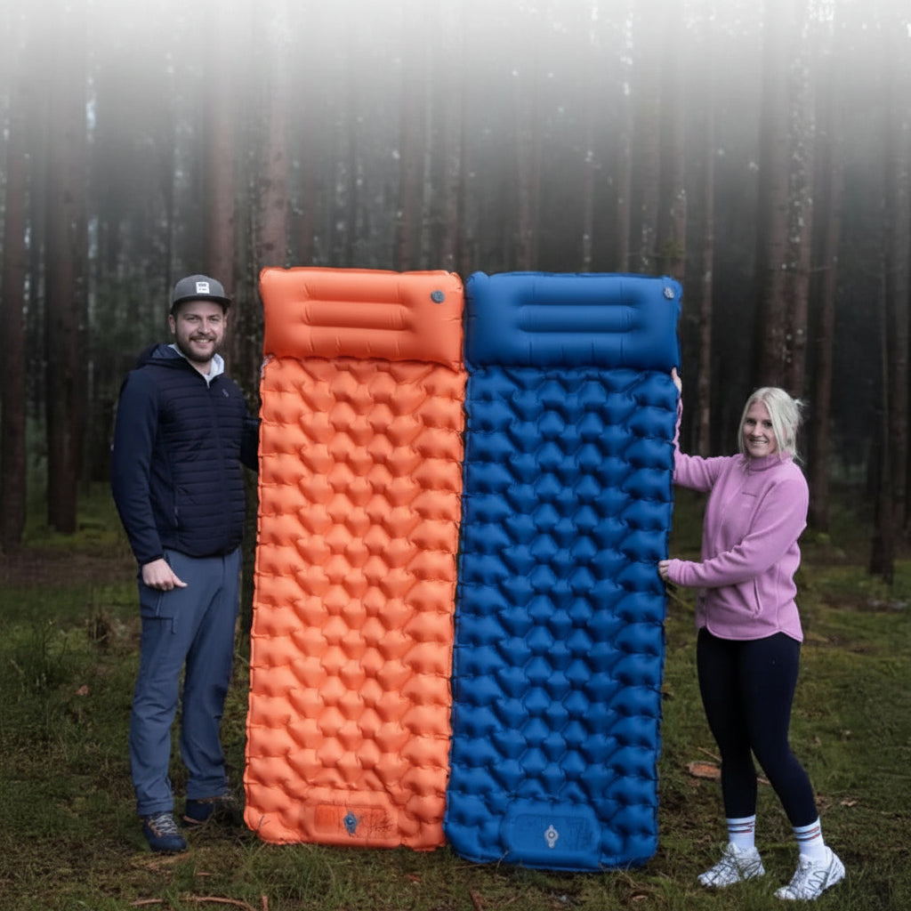 AirTrek Mat - Inflatable camping mattress with foot pump & ergonomic design