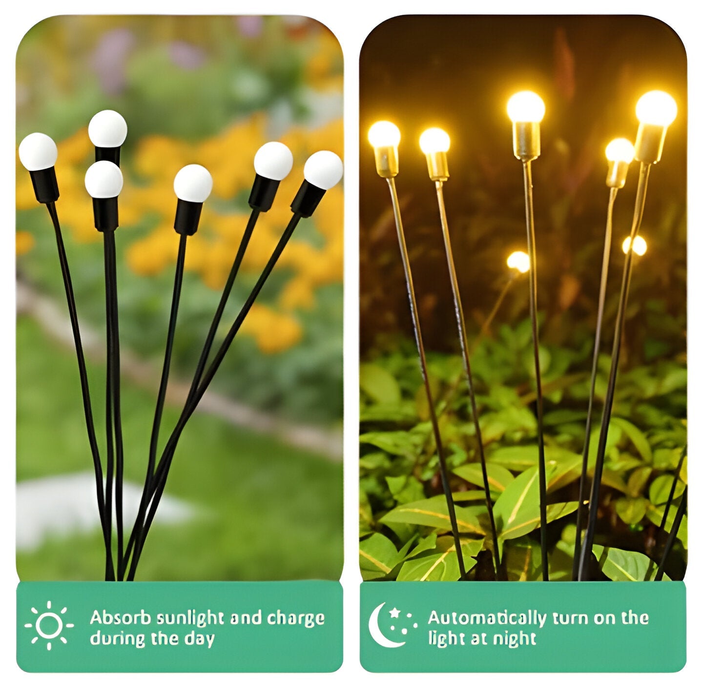 Lampes de jardin solaires effet luciole