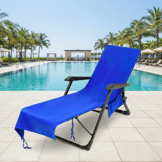 SUNLOUNGE TOWEL - Towel with pockets & non-slip grip for deckchairs