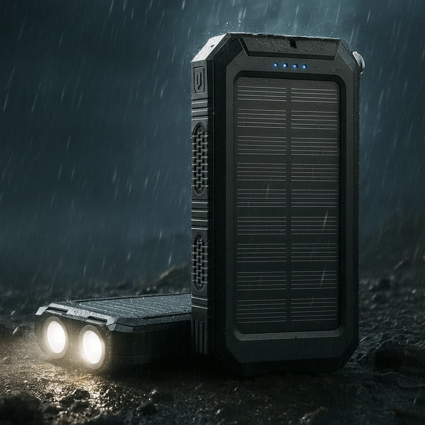 SOLARVAULT – Waterproof Solar Power Bank with 10000mAh & Dual USB