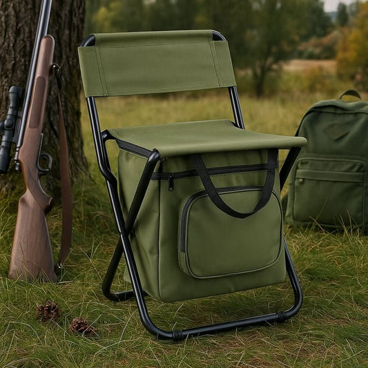 COOLCAMP CHAIR - Folding chair with backrest & integrated cool bag