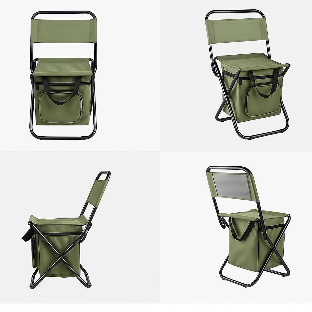 COOLCAMP CHAIR - Folding chair with backrest & integrated cool bag