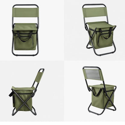 COOLCAMP CHAIR - Folding chair with backrest & integrated cool bag