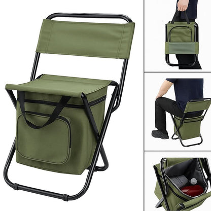 COOLCAMP CHAIR - Folding chair with backrest & integrated cool bag