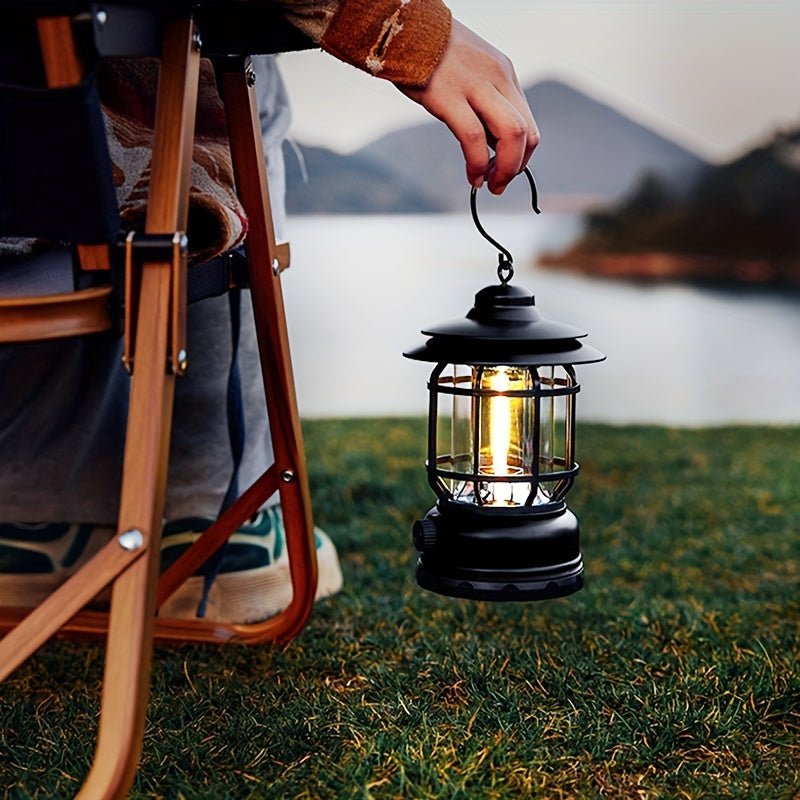 Lanterne de camping à luminosité réglable et commande tactile, batterie rechargeable 6 heures