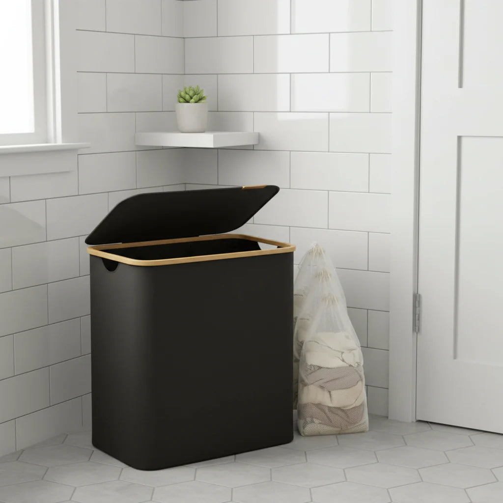 SORTISPACE – Foldable Laundry Basket with 3-Compartment System for Perfect Organization