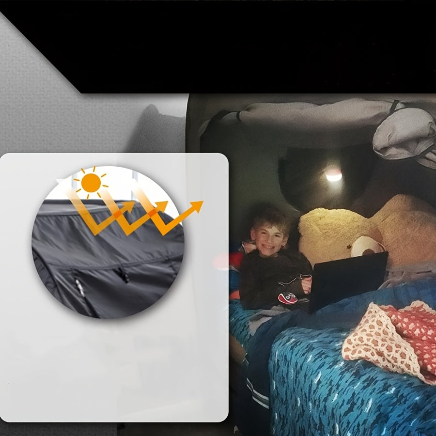 Lit-tente pliable à fermeture éclair intégrale et ventilation en maille, déperlant
