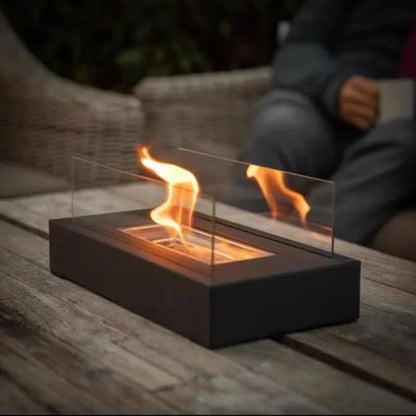FLAMEGLOW – Portable Bioethanol Table Fireplace for Stylish Flame Ambiance