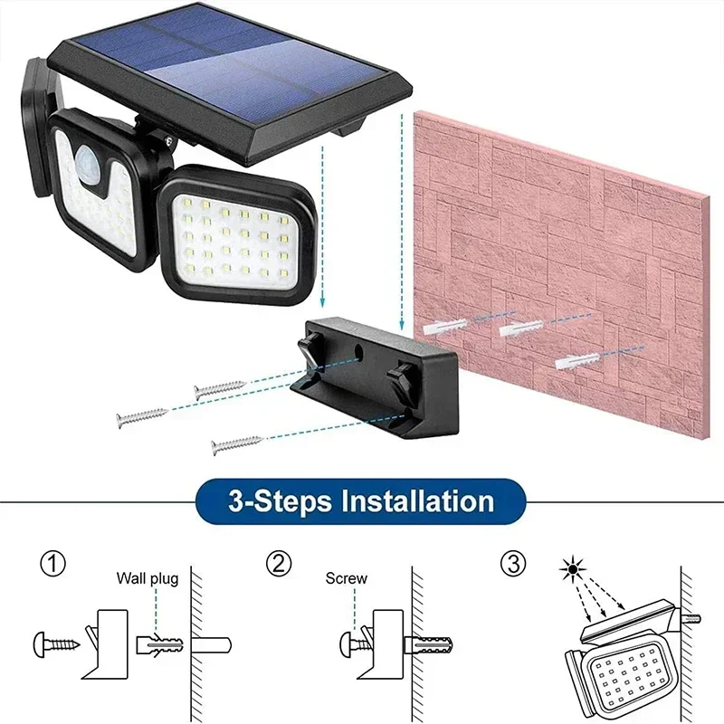 Lampe solaire à détecteur de mouvement pour usage extérieur