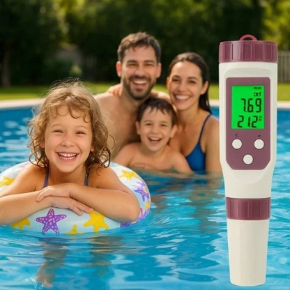 Testeur de piscine numérique, appareil de mesure du pH et du chlore pour une analyse facile de l'eau