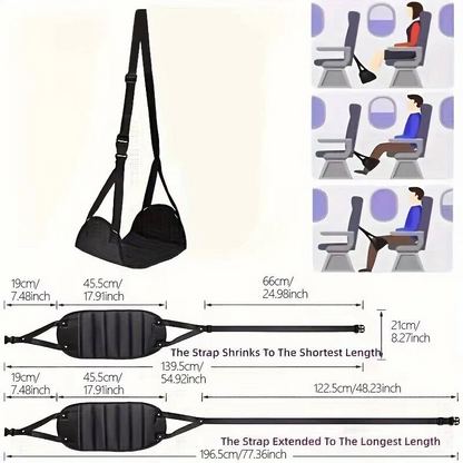 Hamac repose-pieds, repose-jambes portable de voyage et de bureau avec sangles réglables, lot de 2