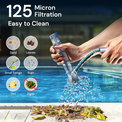 Aspirateur de piscine sans fil rechargeable avec têtes interchangeables
