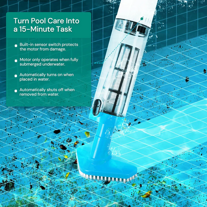 Aspirateur de piscine sans fil rechargeable avec têtes interchangeables