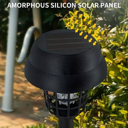 Lampe-piège à moustiques solaire pour terrasses, jardins et confort extérieur, contre moucherons, mouches et insectes, lot de 4