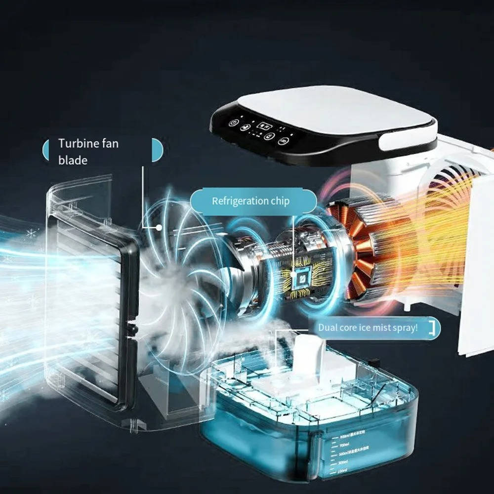 Climatiseur portable, refroidisseur à évaporation à refroidissement rapide et 3 vitesses