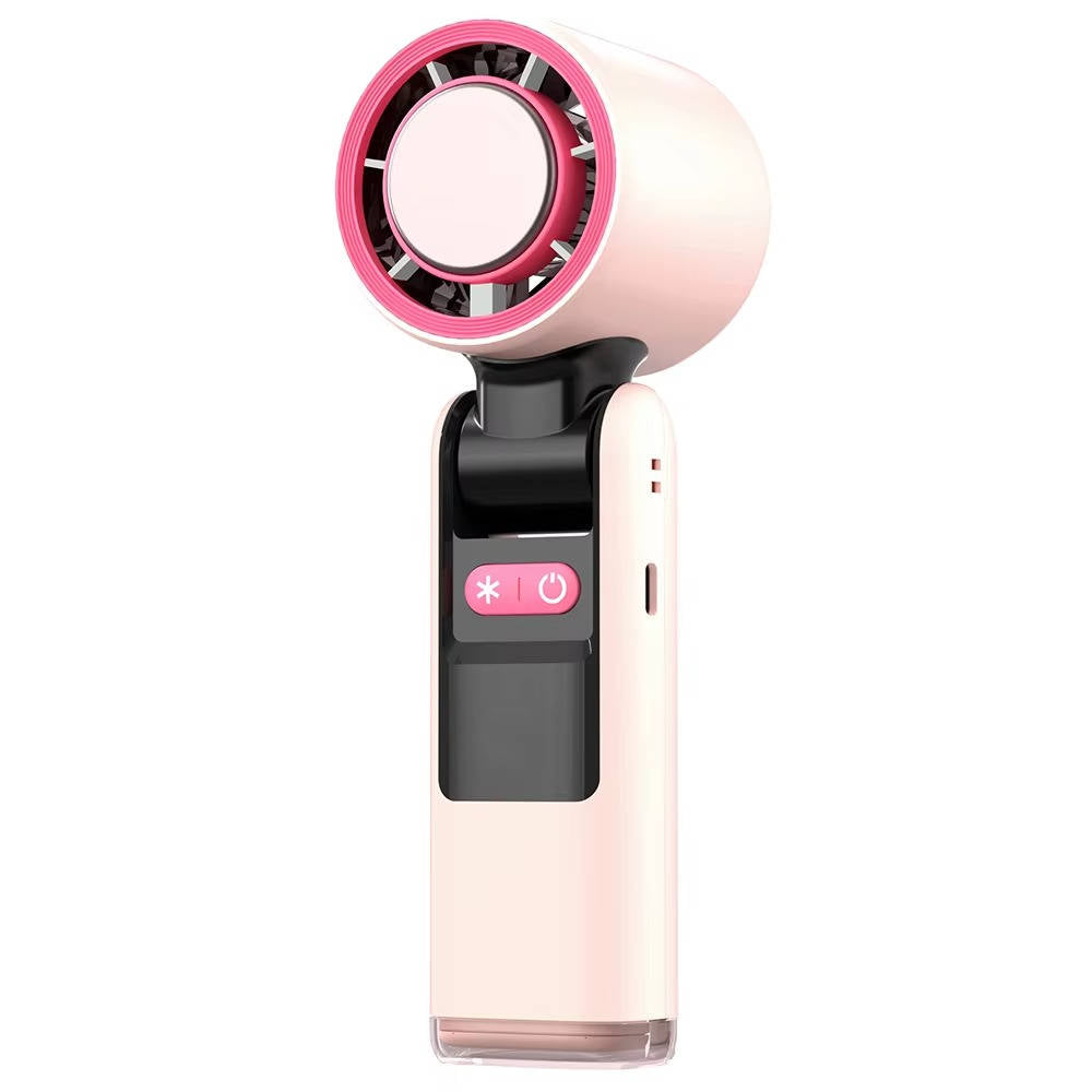 Ventilateur portable à main 3 en 1, mini-ventilateur turbo rafraîchissant avec lampe torche, ventilateur personnel rechargeable avec affichage LED de batterie