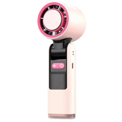 Ventilateur portable à main 3 en 1, mini-ventilateur turbo rafraîchissant avec lampe torche, ventilateur personnel rechargeable avec affichage LED de batterie
