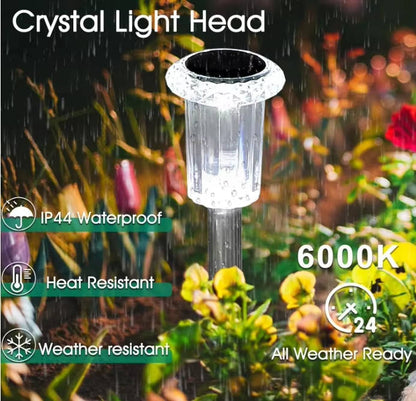 Lampes solaires d'extérieur étanches, lampes de chemin LED blanc froid pour jardins, allées et voies, lot de 10