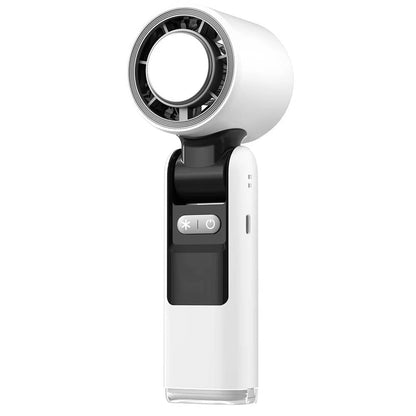 Ventilateur portable à main 3 en 1, mini-ventilateur turbo rafraîchissant avec lampe torche, ventilateur personnel rechargeable avec affichage LED de batterie