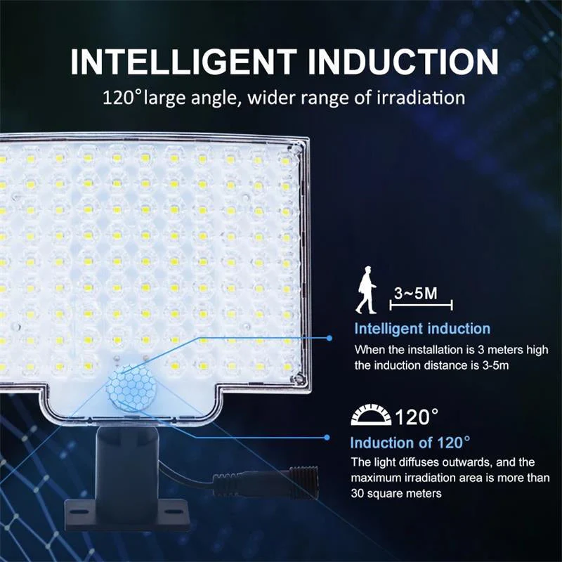 Lampe solaire d'extérieur 106 LED avec détecteur de mouvement
