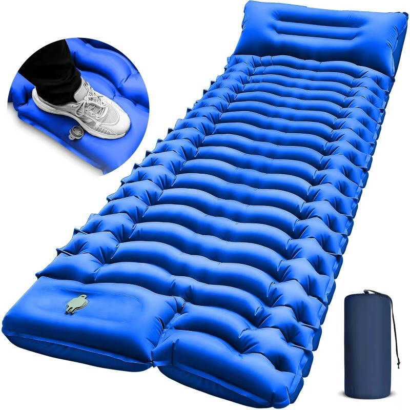 Matelas gonflable ultraléger pour le camping avec oreiller intégré