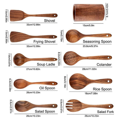 TEAKWOOD – Elegant kitchen utensil set for natural and stylish cooking