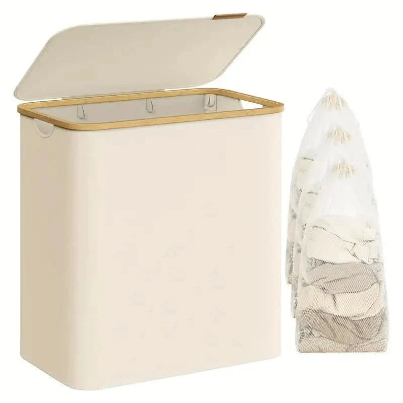 SORTISPACE – Foldable Laundry Basket with 3-Compartment System for Perfect Organization