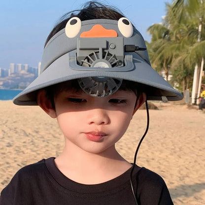 Casquette à visière pour enfant avec ventilateur rafraîchissant