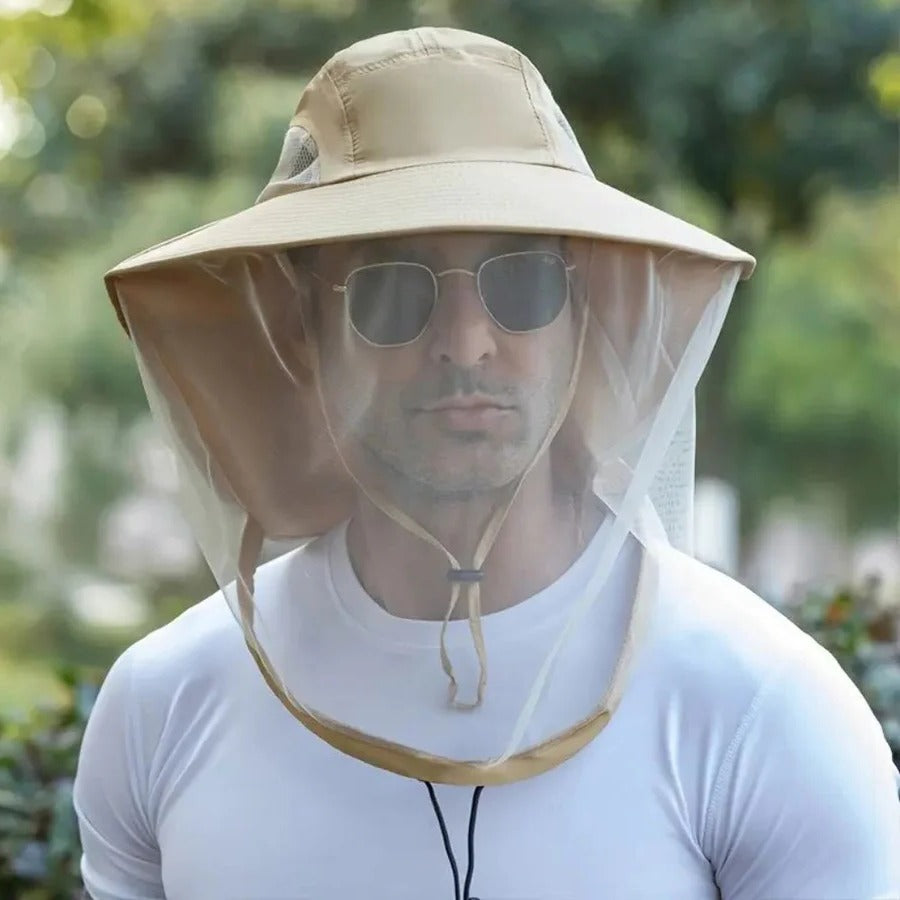 Chapeau à large bord respirant, protection soleil et moustiques