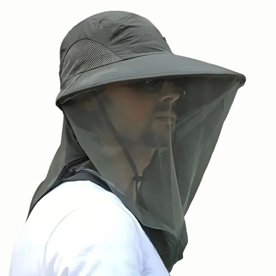 Chapeau à large bord respirant, protection soleil et moustiques