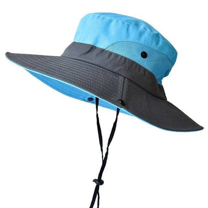 Chapeau de soleil pliable, style pêcheur avec protection UV et sangle réglable