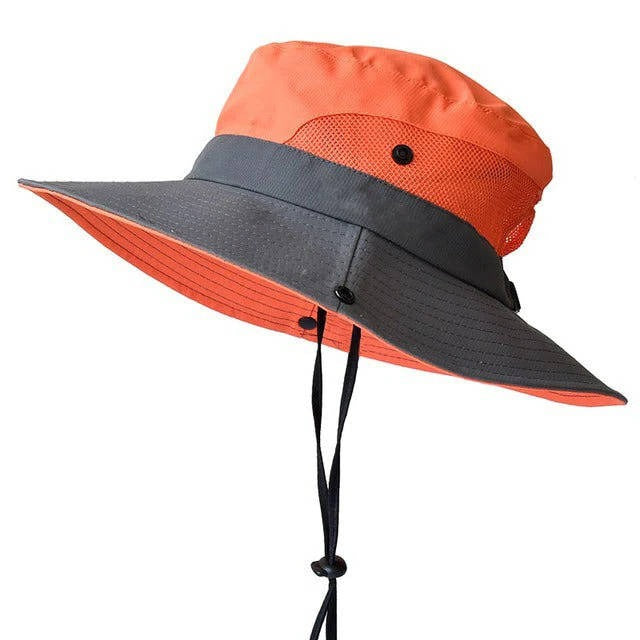 Chapeau de soleil pliable, style pêcheur avec protection UV et sangle réglable