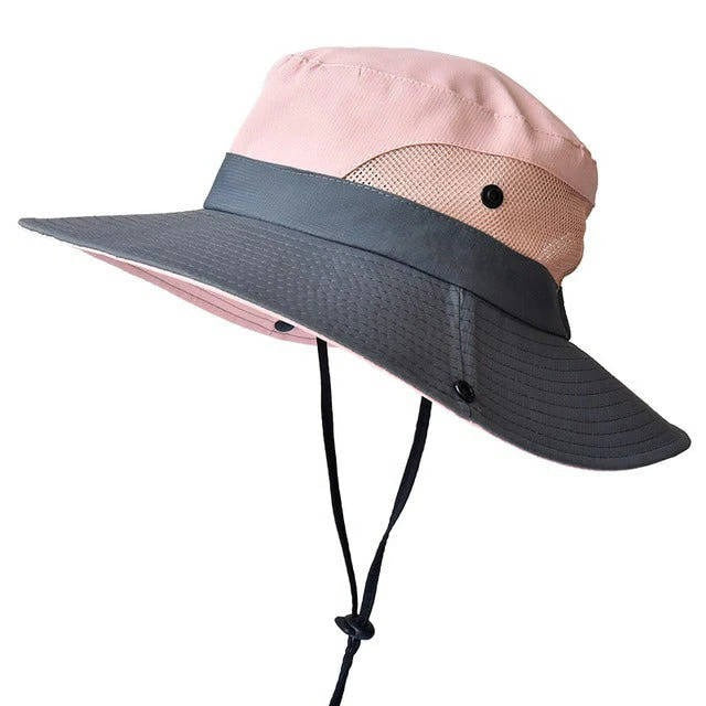 Chapeau de soleil pliable, style pêcheur avec protection UV et sangle réglable