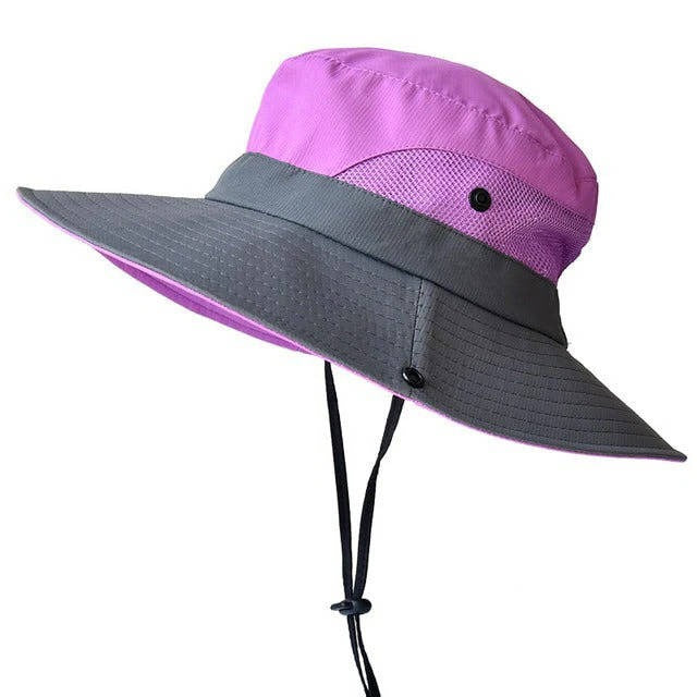 Chapeau de soleil pliable, style pêcheur avec protection UV et sangle réglable