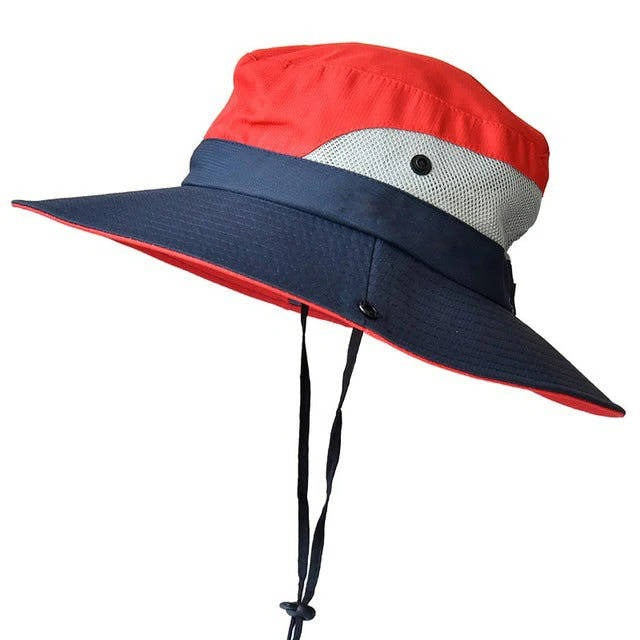 Chapeau de soleil pliable, style pêcheur avec protection UV et sangle réglable