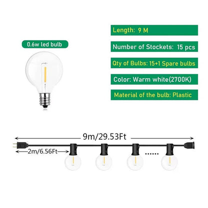 Guirlande lumineuse LED d'extérieur pour la maison et les événements