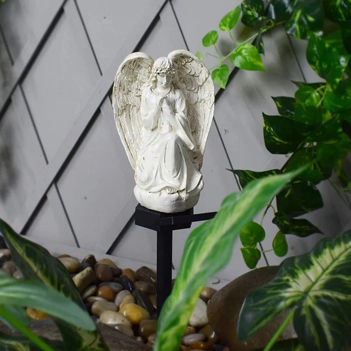 Lampe de jardin solaire décorative Ange avec éclairage LED