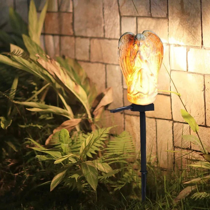 Lampe de jardin solaire décorative Ange avec éclairage LED