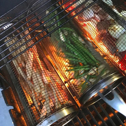 Panier de grill robuste à design rotatif pour grillades en plein air