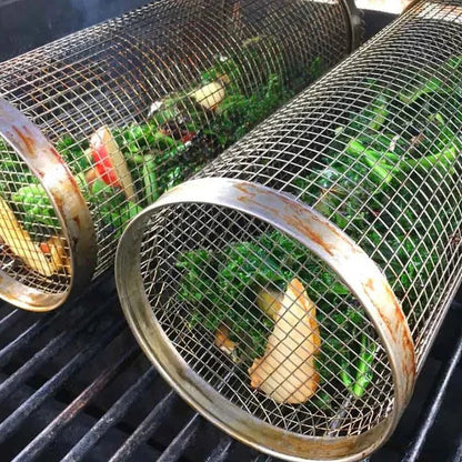 Panier de grill robuste à design rotatif pour grillades en plein air