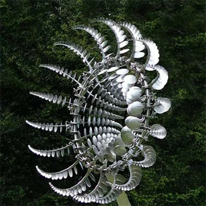 Grande éolienne cinétique, sculpture de jardin métallique d'extérieur