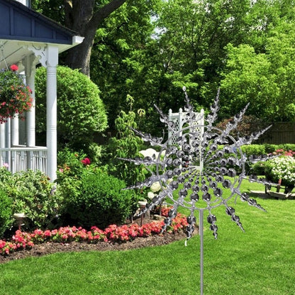Grande éolienne cinétique, sculpture de jardin métallique d'extérieur