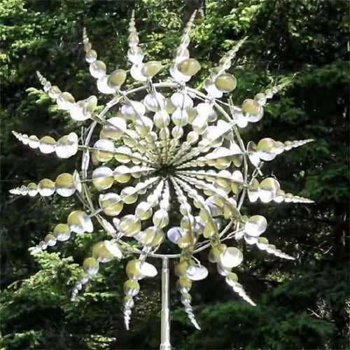 Grande éolienne cinétique, sculpture de jardin métallique d'extérieur