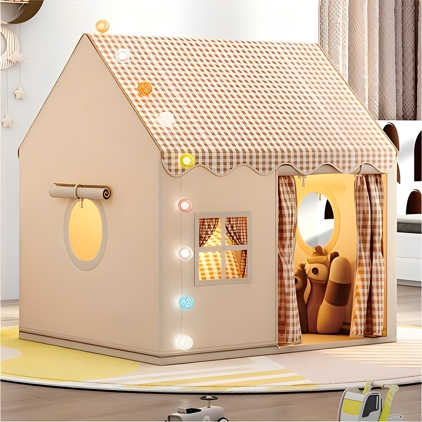 Tente de jeu d'intérieur, maisonnette portable pour enfant