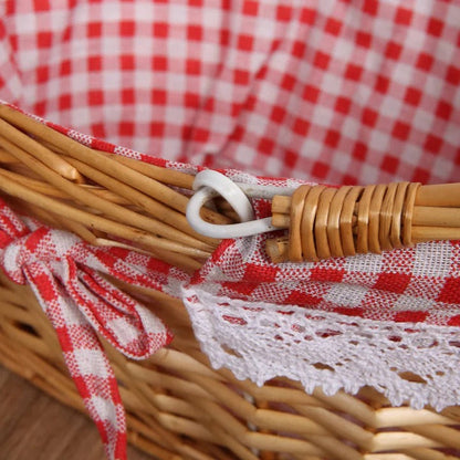 Panier de pique-nique en osier avec doublure en coton lavable