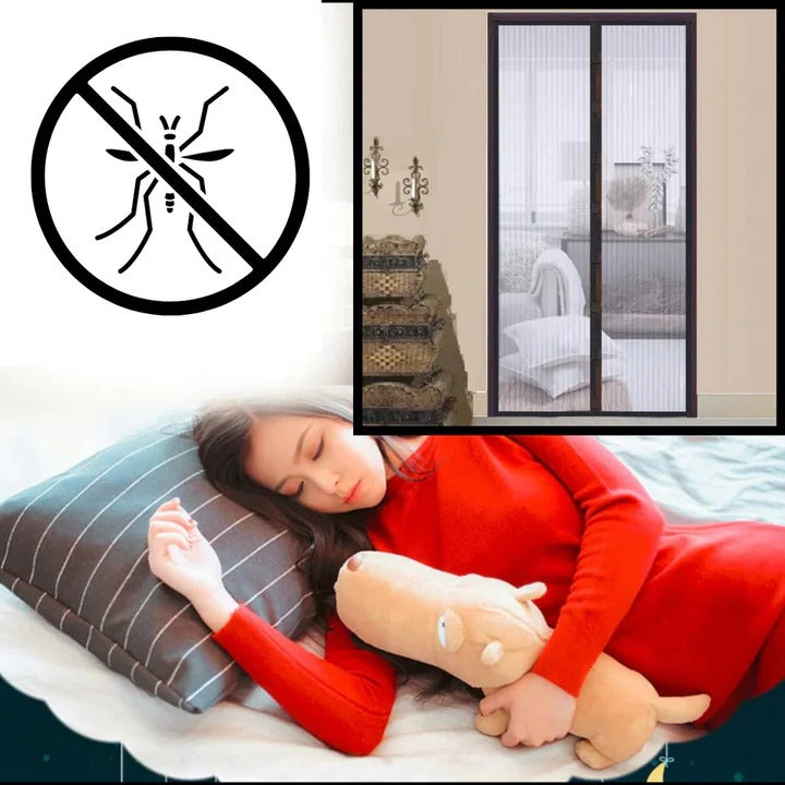 Moustiquaire de porte magnétique pour protection anti-moustiques et circulation d'air