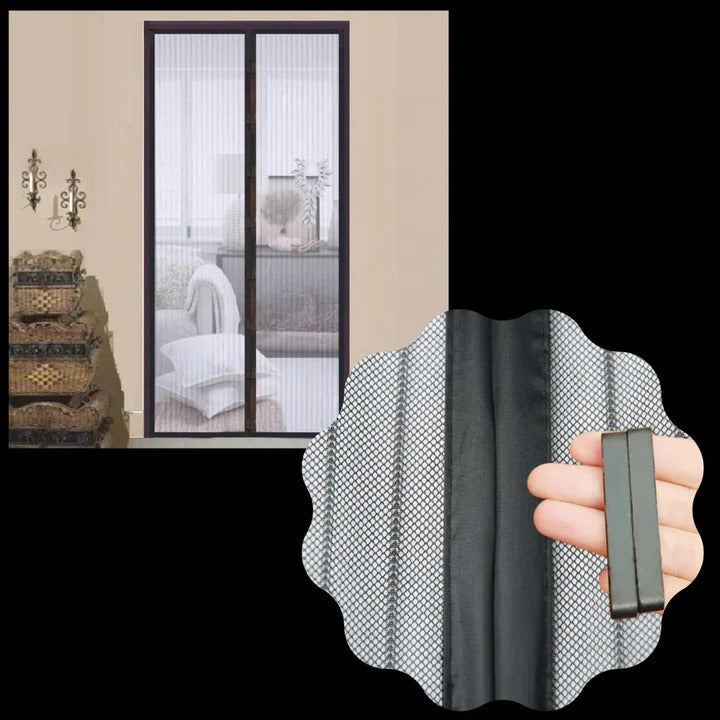 Moustiquaire de porte magnétique pour protection anti-moustiques et circulation d'air