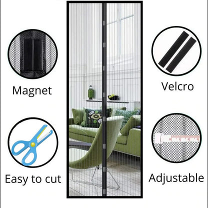 Moustiquaire de porte magnétique pour protection anti-moustiques et circulation d'air